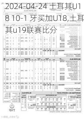 2024-04-24 土耳其U18 10-1 牙买加U18,土耳其u19联赛比分