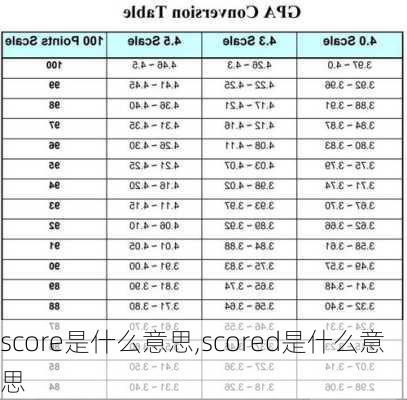 score是什么意思,scored是什么意思