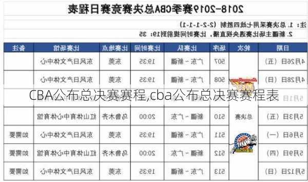 CBA公布总决赛赛程,cba公布总决赛赛程表