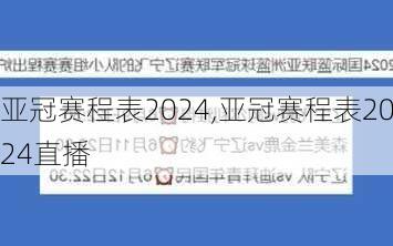 亚冠赛程表2024,亚冠赛程表2024直播