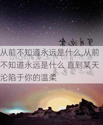 从前不知道永远是什么,从前不知道永远是什么 直到某天沦陷于你的温柔