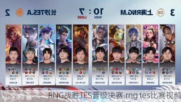 RNG战胜TES晋级决赛,rng tes比赛视频