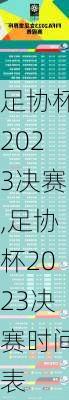 足协杯2023决赛,足协杯2023决赛时间表