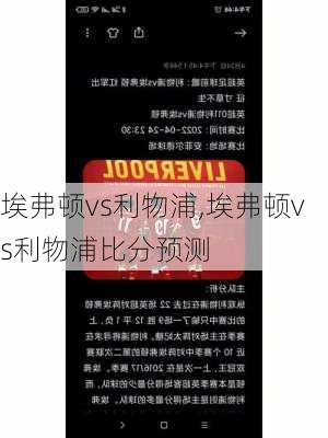 埃弗顿vs利物浦,埃弗顿vs利物浦比分预测