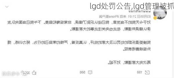 lgd处罚公告,lgd管理被抓