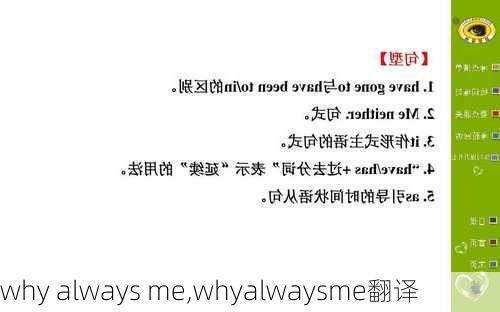 why always me,whyalwaysme翻译