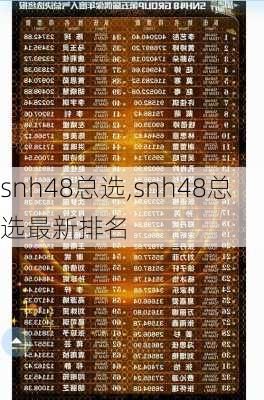 snh48总选,snh48总选最新排名